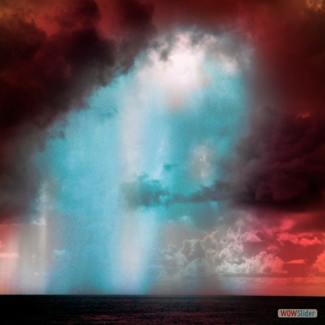 clouds over ocean colorized